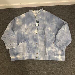 NWT Universal Thread Goods Co. Sky Blue Women's Button-Up Light Jacket Size 3X